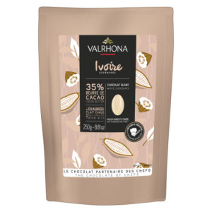 Ivoire 35% chocolat blanc de couverture fèves 250 g