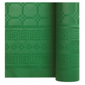 Damask coloured table cloth green 1.2 x 25 m