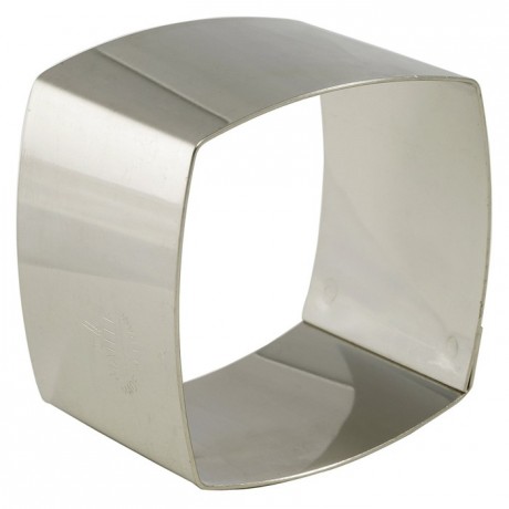 Nonnette carrée bombée en inox 60 x 60 x 45 mm (lot de 4)