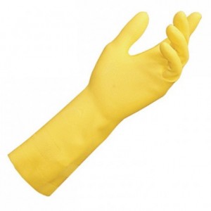 Yellow latex gloves S. 7/8