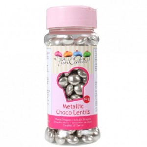 FunCakes Choco Lentils Metallic Silver 80g