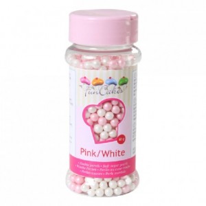 FunCakes Soft Pearls Pink and White 60g