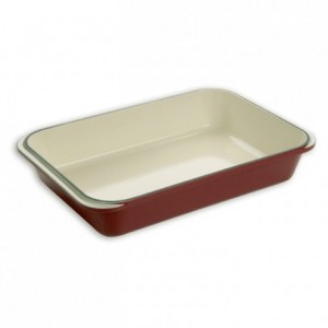 Roasted pan cast iron red L 400 mm