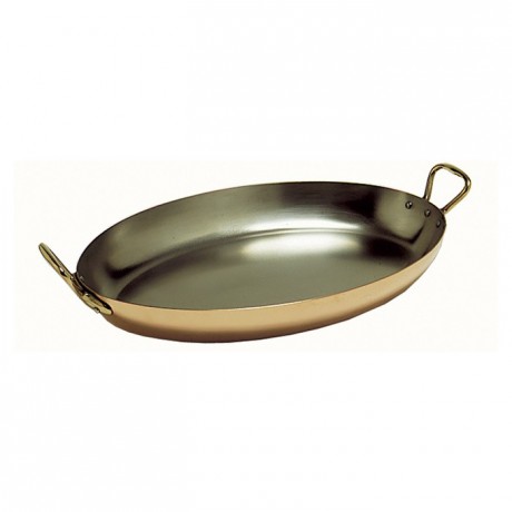 Oval dish with handles Elegance copper/stainless steel L 350 mm