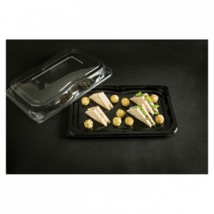 PS tray with lid black L 450 mm (25 pcs)