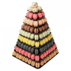 Clear macarons pyramid 9 levels