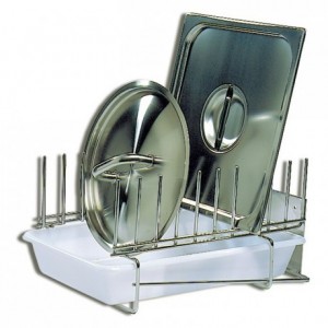 Stainless steel lid rack