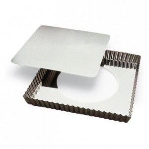 Square fluted tart mould loose bottom tin 230x230 mm (pack of 3)