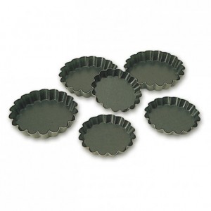 Round fluted tartlet mould Exopan Ø 110 mm H 20 mm (12 pcs)