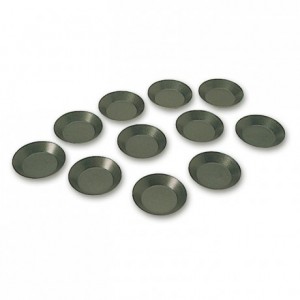 Plain round tartlet mould Exopan Ø 100 mm H 15 mm (12 pcs)