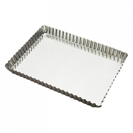 Rectangular fluted tart mould tin 290x205 mm (pack of 3)