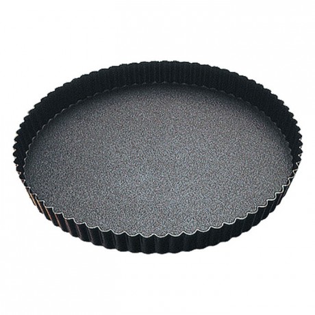 Tourtière ronde cannelée haute anti-adhérent Ø220 mm (lot de 3)