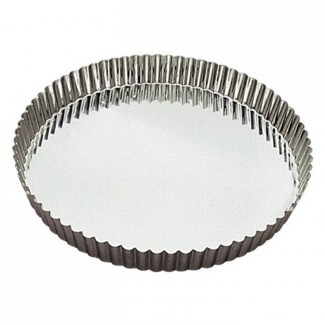 Tourtière ronde cannelée haute fer blanc Ø240 mm (lot de 3)