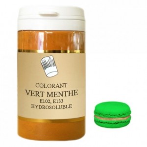 Colorant poudre hydrosoluble haute concentration vert menthe 50 g