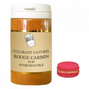 Powder hydrosoluble natural colour carmine red 50 g