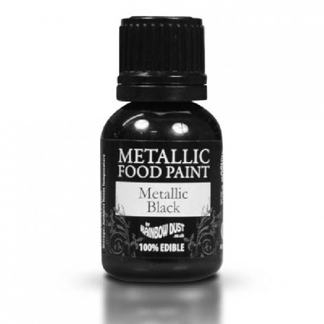 Peinture alimentaire Rainbow Dust Metallic Black 25 ml