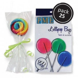 PME Lollipop Bags with Silver Ties Pk/25