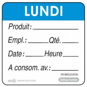 Labels UBD "lundi" blue (500 pcs)
