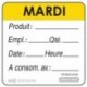 Labels UBD "mardi" yellow (500 pcs)
