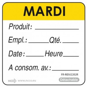 Labels UBD "mardi" yellow (500 pcs)