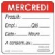 Labels UBD "mercredi" red (500 pcs)