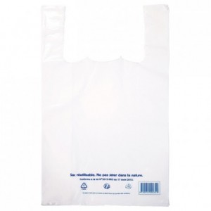 Carrier bag LDPE white 260 x 450 mm (500 pcs)