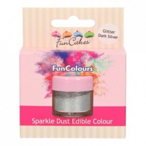 FunCakes Edible FunColours Sparkle Dust Glitter DarkSilver