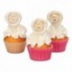 FunCakes Marzipan Decorations Roses Silver Set/6