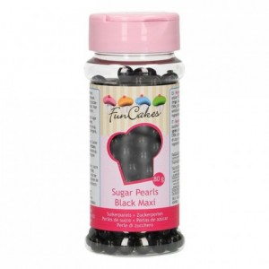 FunCakes Sugarpearls 7mm Shiny Black 80g